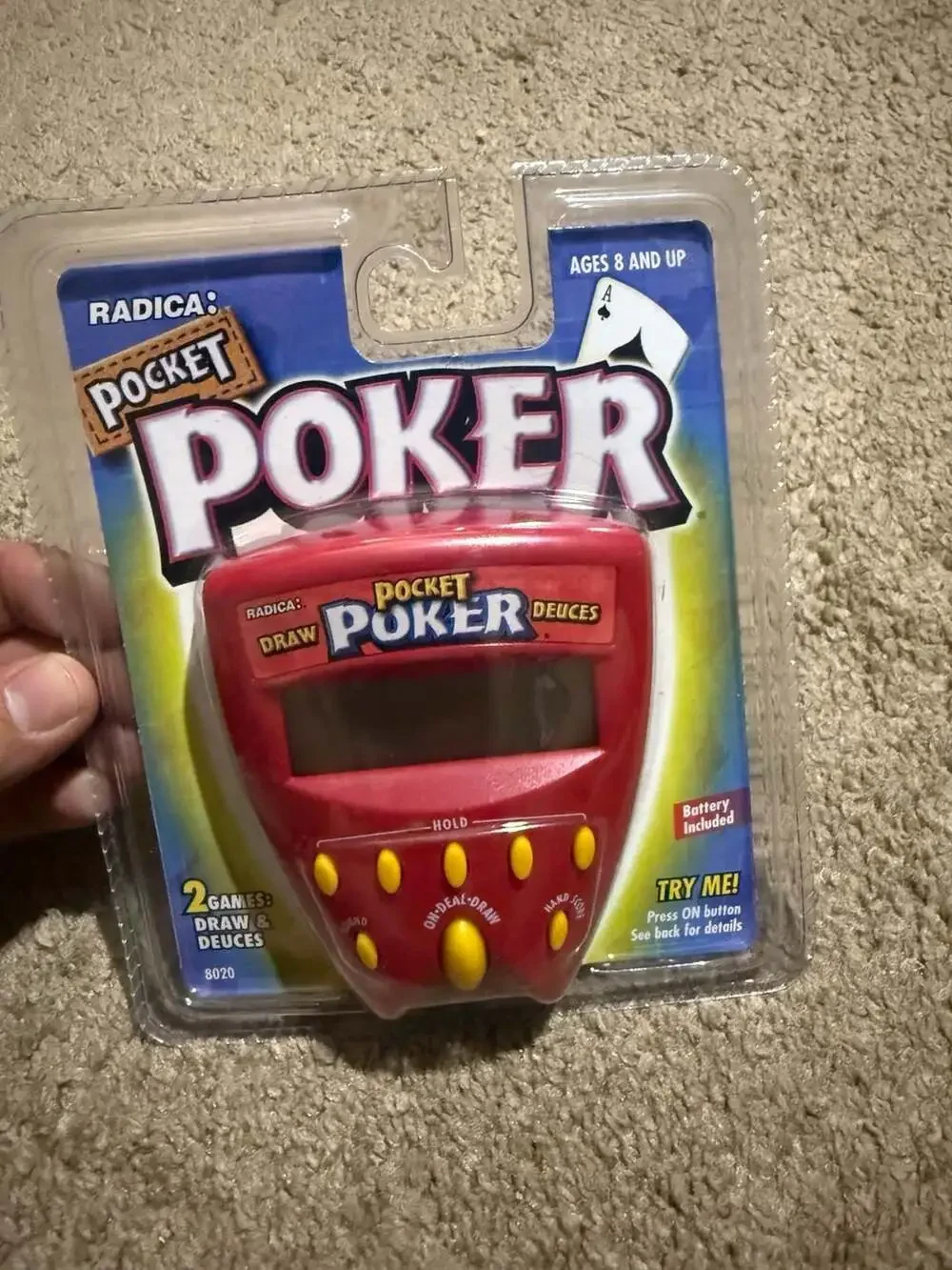 Radica Pocket Poker Draw & Deuces 8020 Handheld Electronic Game